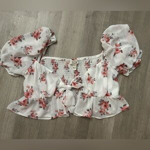Floral White and Pink Women's Top
